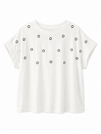 Camiseta Blanca Círculos Metálicos