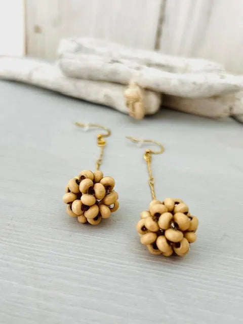 Pendientes Bola Madera