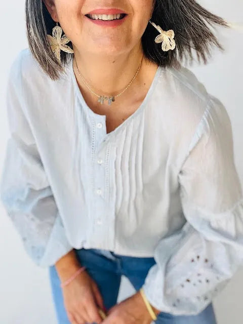 Pendientes Flor Rafia