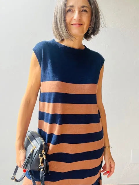 Vestido Punto Rayas M/N