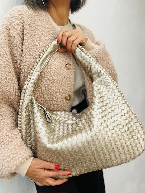 Bolso Trenzado Dorado
