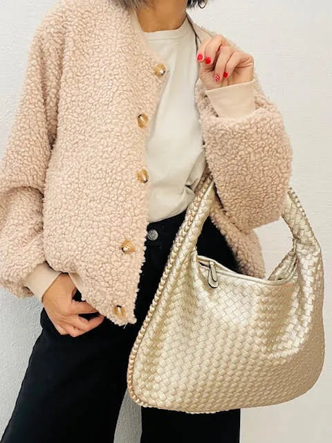 Bolso Trenzado Dorado