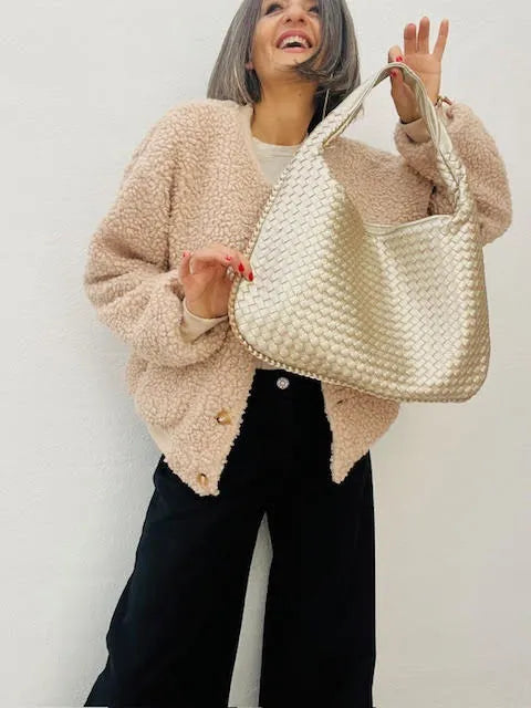 Bolso Trenzado Dorado