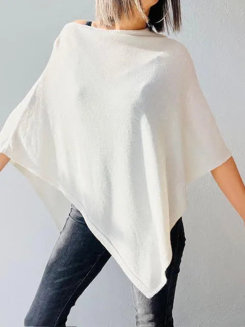 Poncho Punto Metal Blanco