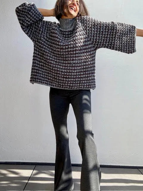 Pantalones Malla  Flare Gris