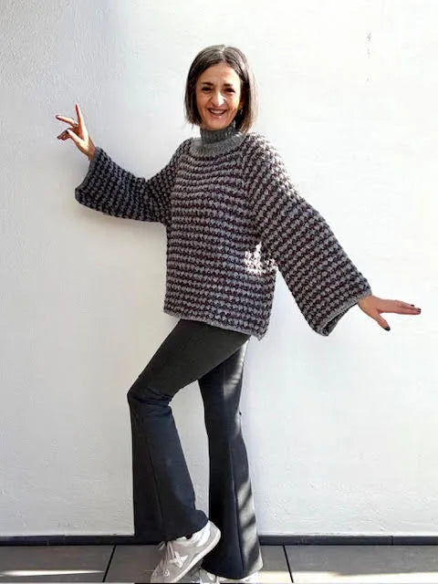Pantalones Malla  Flare Gris
