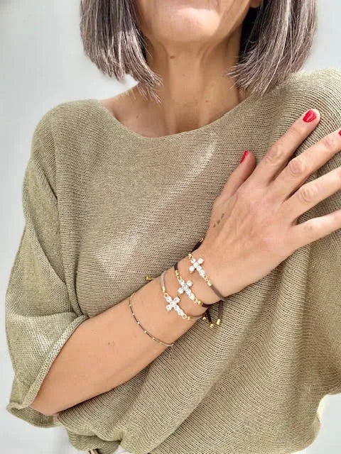 Pulsera Cruz Cristal