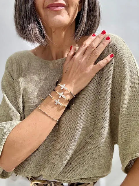 Pulsera Cruz Cristal