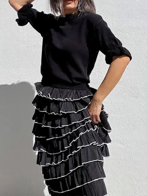 Falda Volantes Negro