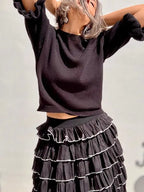 Falda Volantes Negro