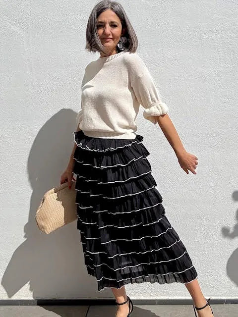 Falda Volantes Negro
