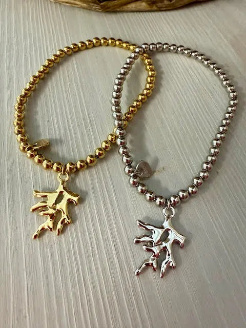 Pulsera Bolas Coral
