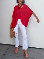 Pantalones Blanco Flare Tobillero