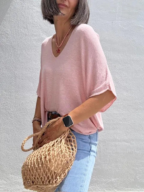 Jersey  PuntoLino Rosa