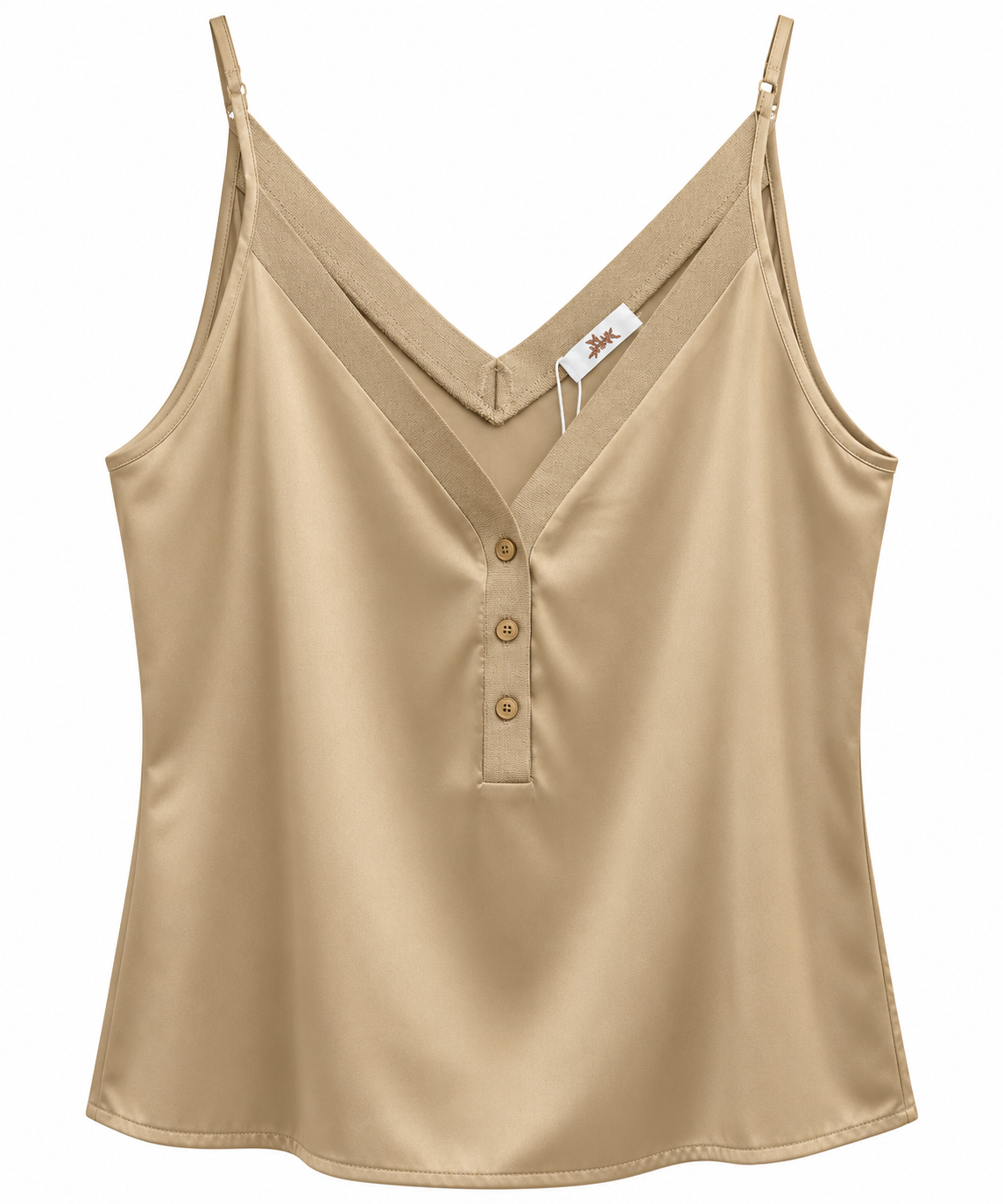 Top Pico Botones Camel
