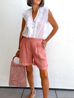 Shorts Lino Rosa