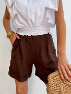 Shorts Lino Marrón