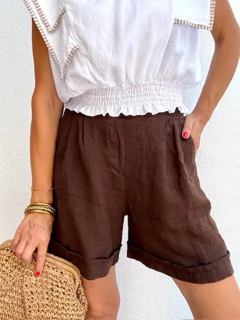 Shorts Lino Marrón