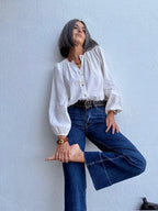 Pantalones Tejanos Rectos Dobladillo