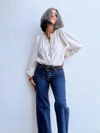 Pantalones Tejanos Rectos Dobladillo