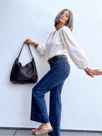 Pantalones Tejanos Rectos Dobladillo