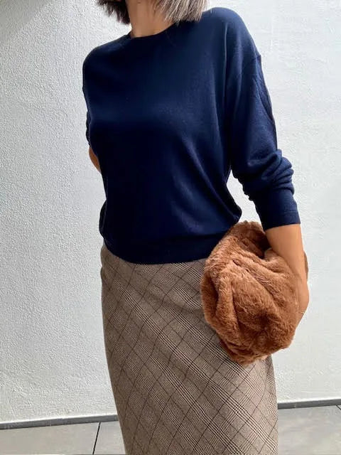 Bolso Clutch Peluche Marrón