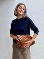 Bolso Clutch Peluche Marrón