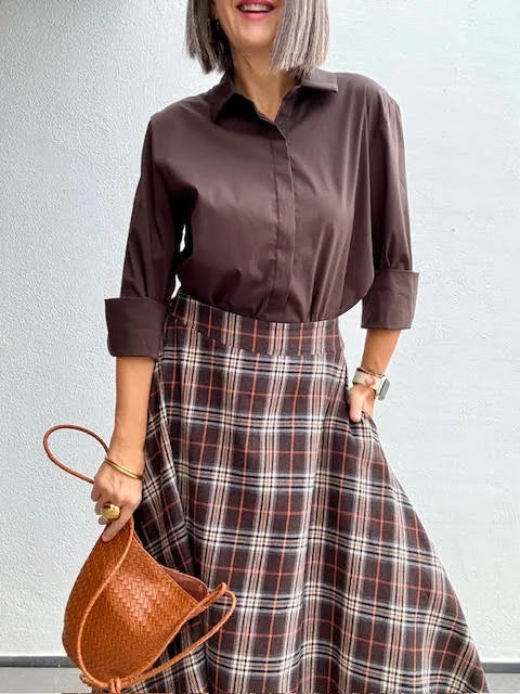 Camisa Helena Marrón Choco