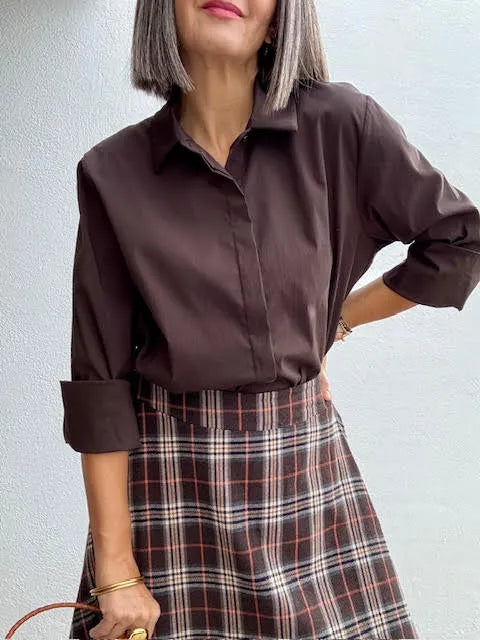 Camisa Helena Marrón Choco