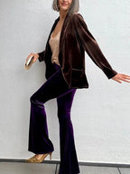 Pantalones Terciopelo Flare Violeta
