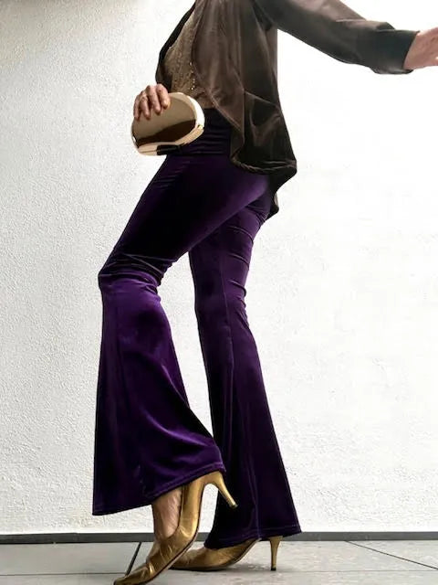 Pantalones Terciopelo Flare Violeta