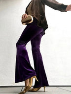 Pantalones Terciopelo Flare Violeta