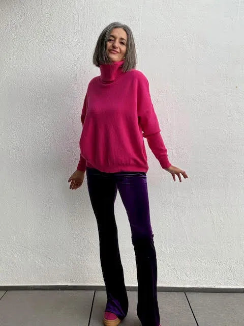 Pantalones Terciopelo Flare Violeta