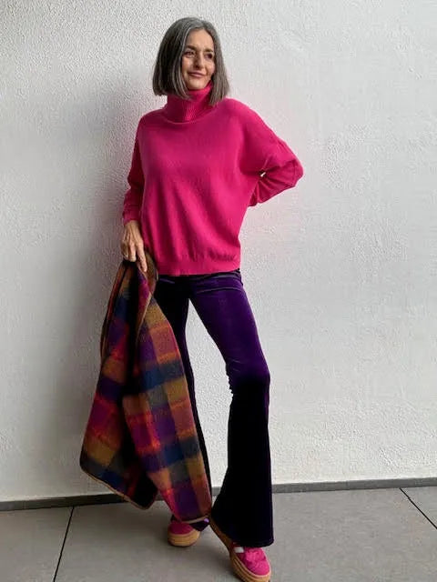 Pantalones Terciopelo Flare Violeta