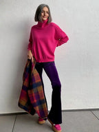 Pantalones Terciopelo Flare Violeta