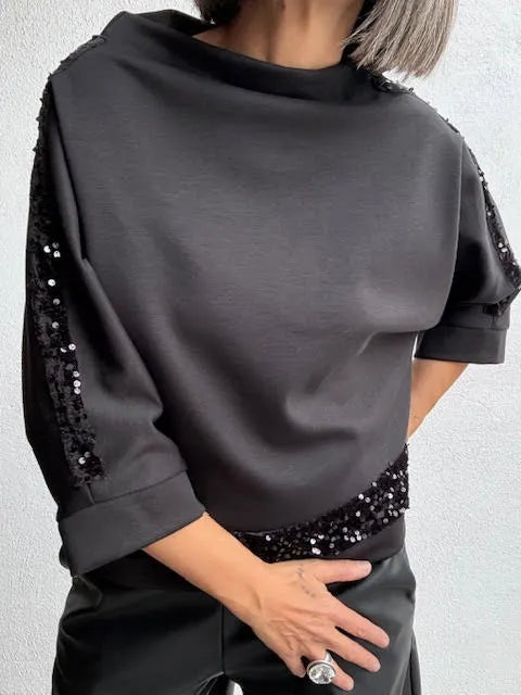 Sudadera Lentejuela Negra