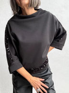 Sudadera Lentejuela Negra