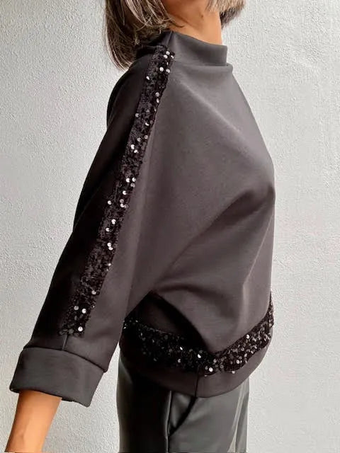 Sudadera Lentejuela Negra