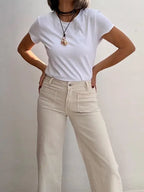Pantalones Confort Beige