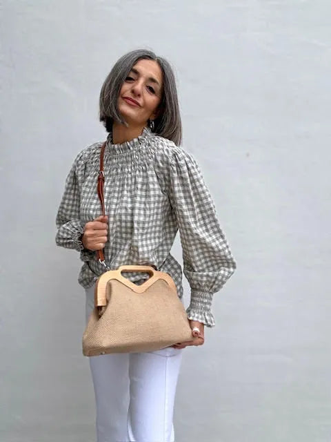 Bolso Clutch Lino Natural