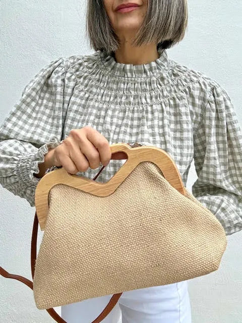Bolso Clutch Lino Natural