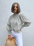 Blusa Romántica Vichy Topo