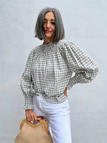 Blusa Romántica Vichy Topo
