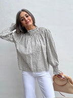 Blusa Romántica Vichy Topo