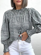 Blusa Romántica Vichy Topo