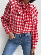 Blusa Vichy Rojo Lazada