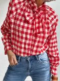 Blusa Vichy Rojo Lazada