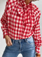 Blusa Vichy Rojo Lazada