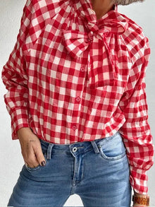 Blusa Vichy Rojo Lazada