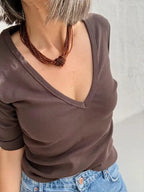Camiseta Julia Marrón